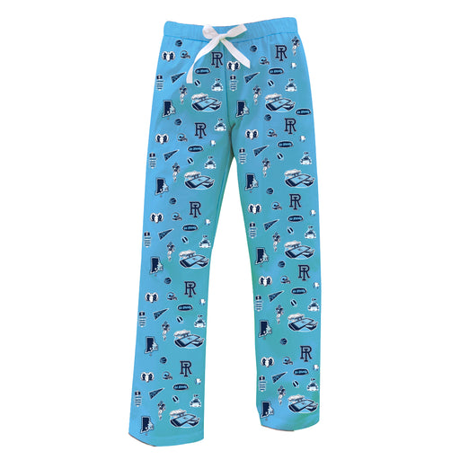 Rhode Island Rams Repeat Print Hand Sketched Vive La Fete Impressions Artwork Womens  Light Blue  Lounge Pants