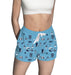 Rhode Island Rams Repeat Print Hand Sketched Vive La Fete Impressions Artwork Womens Light Blue Lounge Shorts