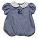 Rice University Owls Embroidered Navy Gingham Girls Baby Bubble Short Sleeve