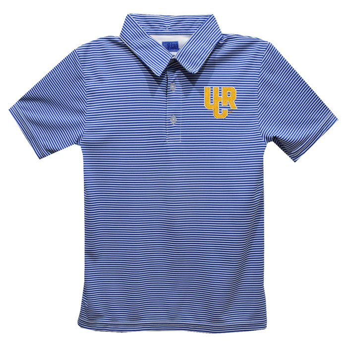 Riverside Highlanders UCR Embroidered Royal Stripes Short Sleeve Polo Box Shirt