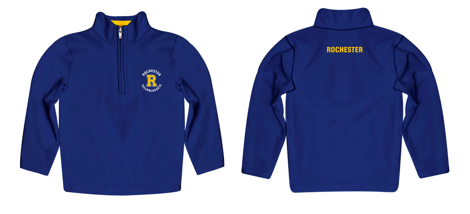 Rochester Yellowjackets Vive La Fete Logo and Mascot Name Womens Blue Quarter Zip Pullover - Vive La Fête - Online Apparel Store