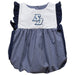 San Diego Toreros Embroidered Navy Gingham Girls Bubble - Vive La Fête - Online Apparel Store