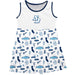 San Diego Toreros Sleeveless Tank Dress Girls White Repeat Print Hand Sketched Vive La Fete Impressions