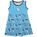 San Diego Toreros Sleeveless Tank Dress Girls Light Blue Repeat Print Hand Sketched Vive La Fete Impressions