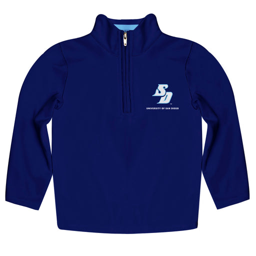 San Diego Toreros Vive La Fete Game Day Solid Blue Quarter Zip Pullover Sleeves