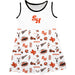 Sam Houston Bearkats Sleeveless Tank Dress Girls White Repeat Print Hand Sketched Vive La Fete Impressions