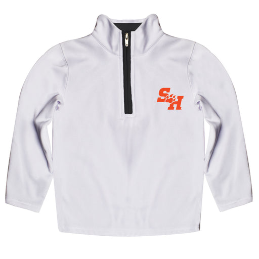 Sam Houston Bearkats Hand Sketched Vive La Fete Impressions Artwork  White Quarter Zip Pullover V1