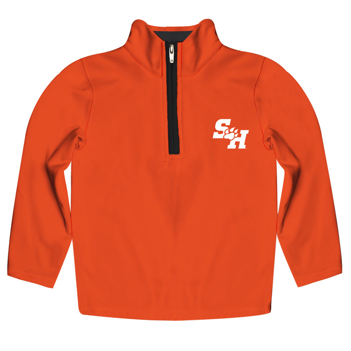 Sam Houston Bearkats Hand Sketched Vive La Fete Impressions Artwork  Orange Quarter Zip Pullover V1