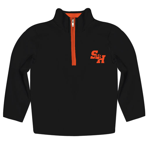 Sam Houston Bearkats Hand Sketched Vive La Fete Impressions Artwork  Black Quarter Zip Pullover V1