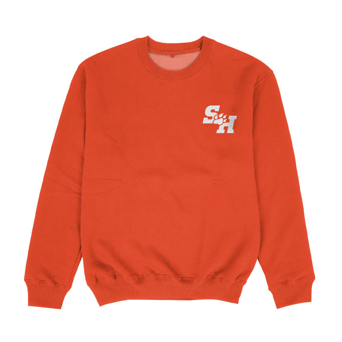 Sam Houston Bearkats Hand Sketched Vive La Fete Impressions Artwork Womens  Orange Crewneck Sweatshirt