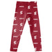 Santa Clara Broncos SCU Vive La Fete Girls Game Day All Over Two Logos Elastic Waist Classic Play Maroon Leggings Tights