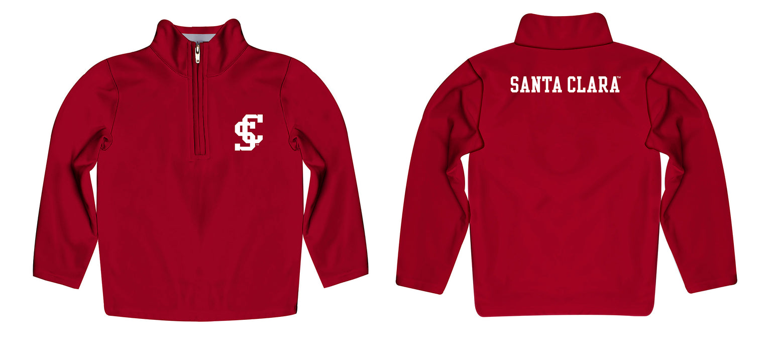 Santa Clara Broncos SCU Vive La Fete Game Day Solid Maroon Quarter Zip Pullover Sleeves