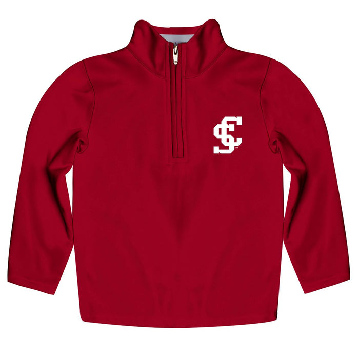 Santa Clara Broncos SCU Vive La Fete Game Day Solid Maroon Quarter Zip Pullover Sleeves