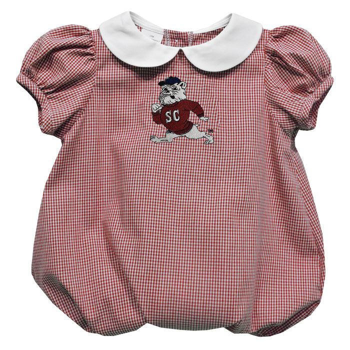 South Carolina State Bulldogs Embroidered Red Gingham Baby Bubble Short Sleeve