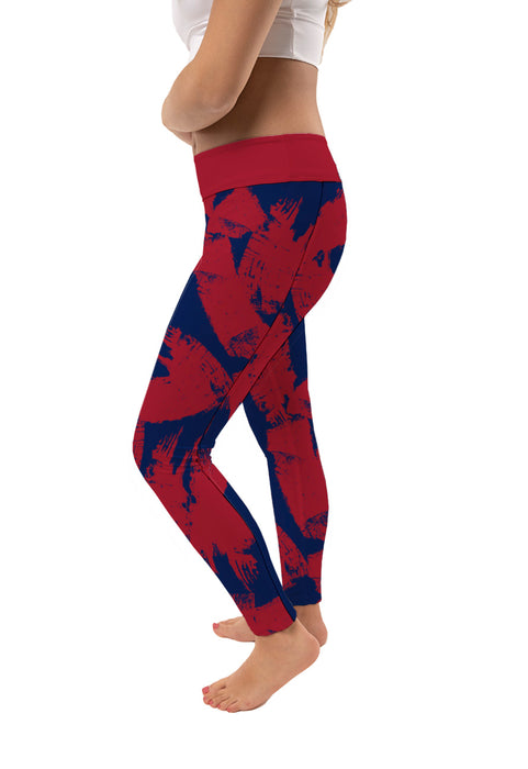 South Carolina State Bulldogs Vive La Fete Paint Brush Logo on Waist Women Red Yoga Leggings - Vive La Fête - Online Apparel Store