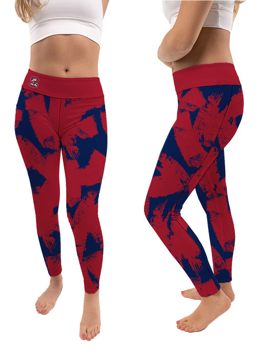 South Carolina State Bulldogs Vive La Fete Paint Brush Logo on Waist Women Red Yoga Leggings - Vive La Fête - Online Apparel Store