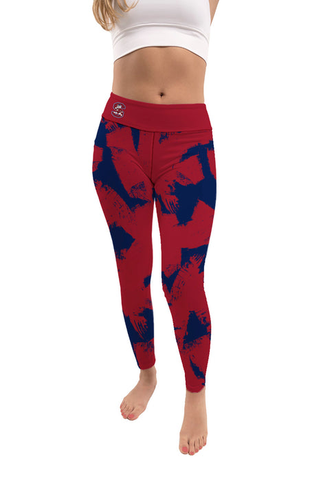 South Carolina State Bulldogs Vive La Fete Paint Brush Logo on Waist Women Red Yoga Leggings