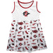 San Diego State University Aztecs Sleeveless Tank Dress Girls White Repeat Print Hand Sketched Vive La Fete Impressions