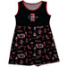 San Diego State University Aztecs Sleeveless Tank Dress Girls Black Repeat Print Hand Sketched Vive La Fete Impressions