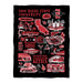 San Diego State University Aztecs Black Hand Sketched Vive La Fete Impressions Artwork Plush Soft Minky Blanket 36x48