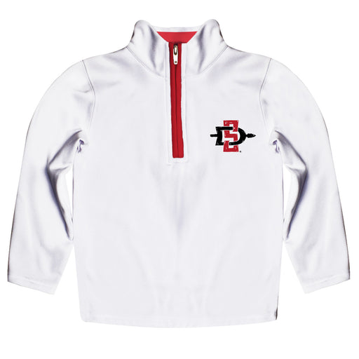 San Diego State University Aztecs SDSU Hand Sketched Vive La Fete Impressions Artwork  White Quarter Zip Pullover V1