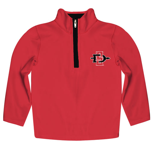 San Diego State University Aztecs SDSU Hand Sketched Vive La Fete Impressions Artwork  Red Quarter Zip Pullover V1