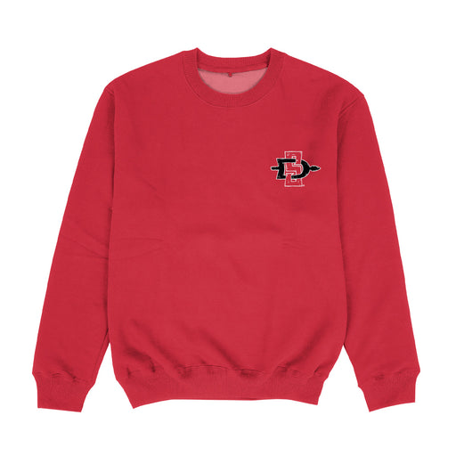 San Diego State University Aztecs SDSU Hand Sketched Vive La Fete Impressions Artwork Womens  Red Crewneck Sweatshirt