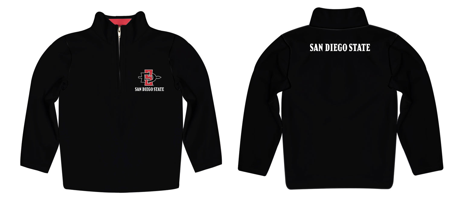 San Diego State Aztecs Vive La Fete Logo and Mascot Name Womens Black Quarter Zip Pullover - Vive La Fête - Online Apparel Store