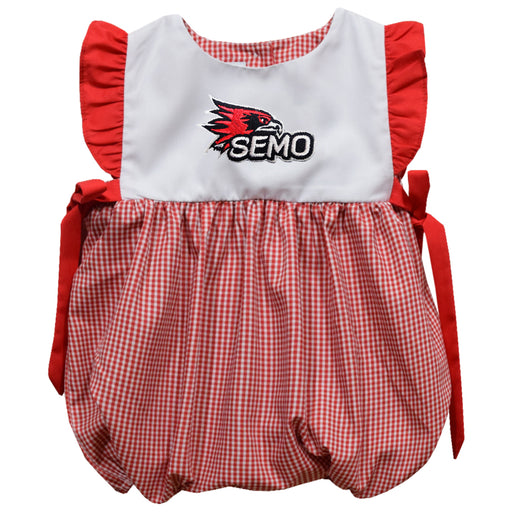 Southeast Missouri Redhawks Embroidered Red Cardinal Gingham Girls Bubble