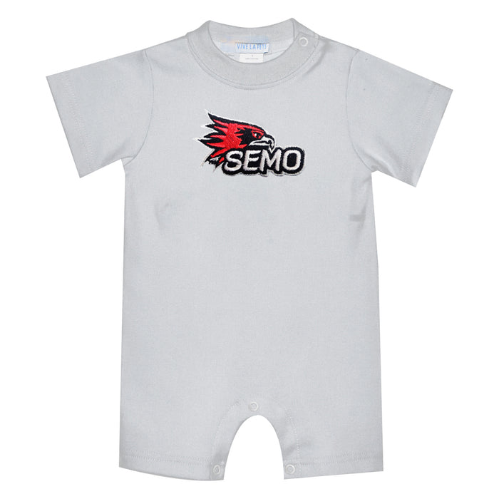 Southeast Missouri Redhawks Embroidered White Knit Short Sleeve Boys Romper