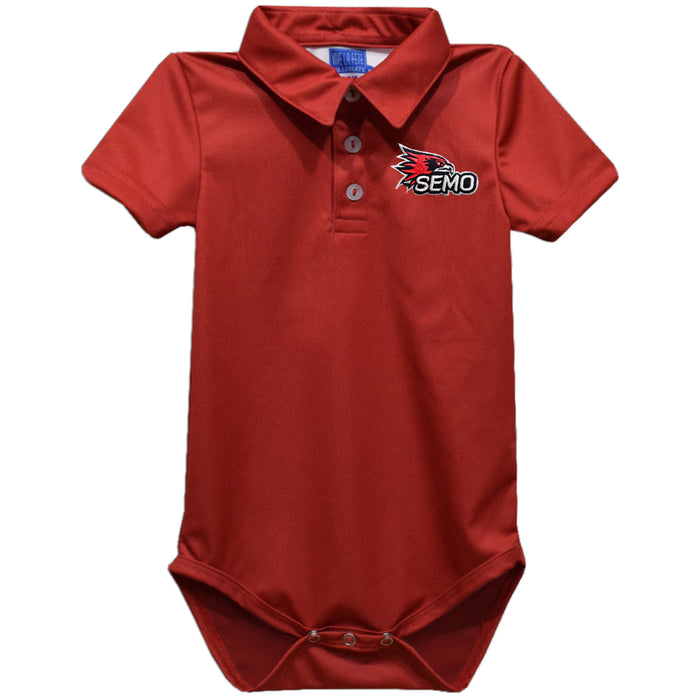 Southeast Missouri Redhawks Embroidered Red Solid Knit Boys Polo Bodysuit