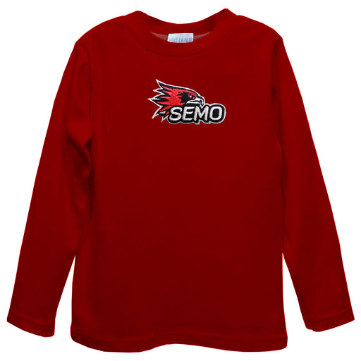 Southeast Missouri Redhawks Embroidered Red knit Long Sleeve Boys Tee Shirt