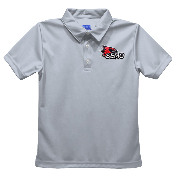 Southeast Missouri Redhawks Embroidered Gray Short Sleeve Polo Box Shirt