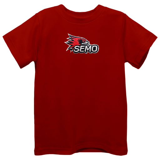 Southeast Missouri Redhawks Embroidered Red knit Short Sleeve Boys Tee Shirt