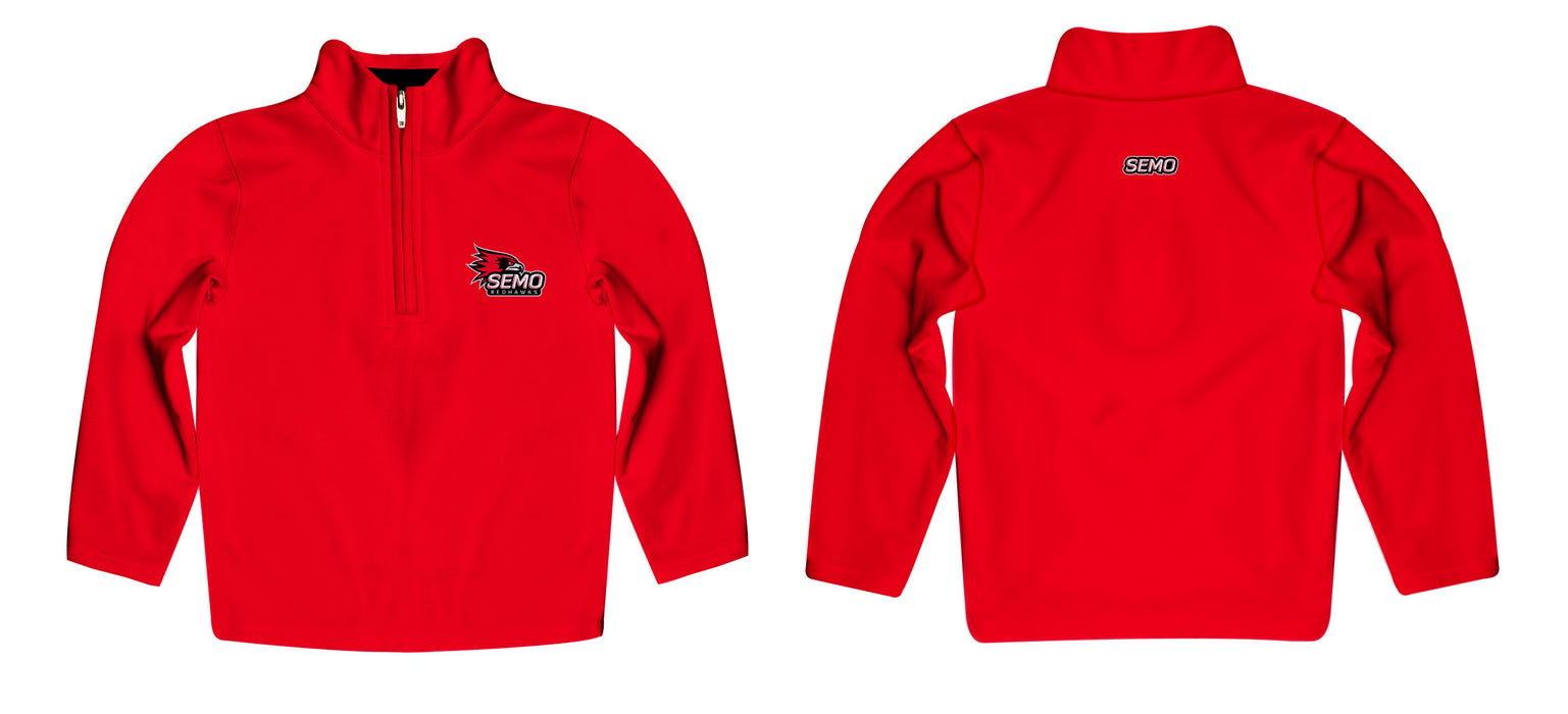 SEMO Redhawks Vive La Fete Logo and Mascot Name Womens Red Quarter Zip Pullover - Vive La Fête - Online Apparel Store