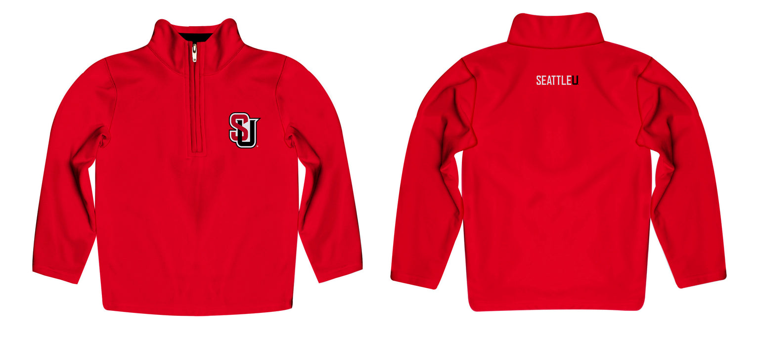 SeattleU Redhawks Vive La Fete Logo and Mascot Name Womens Red Quarter Zip Pullover - Vive La Fête - Online Apparel Store