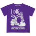 Stephen F. Austin University SFA Lumberjacks Vive La Fete Excavator Boys Game Day Purple Short Sleeve Tee