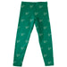 South Florida Bulls USF Vive La Fete Girls Game Day All Over Logo Elastic Waist Classic Play Green Leggings Tights