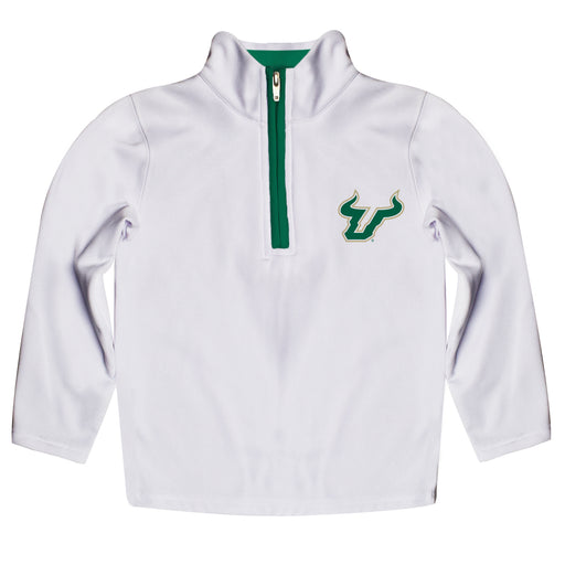 South Florida Bulls USF Hand Sketched Vive La Fete Impressions Artwork  White Quarter Zip Pullover V1