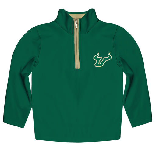 South Florida Bulls USF Hand Sketched Vive La Fete Impressions Artwork  Green Quarter Zip Pullover V1