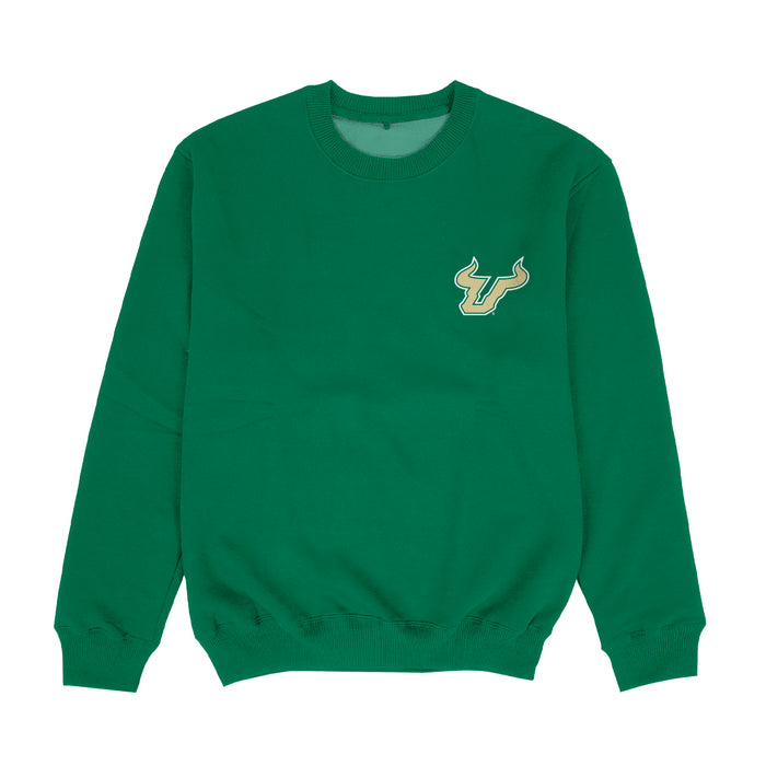 South Florida Bulls USF Hand Sketched Vive La Fete Impressions Artwork Womens  Green Crewneck Sweatshirt