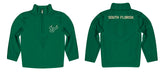 South Florida Bulls Vive La Fete Logo and Mascot Name Womens Green Quarter Zip Pullover - Vive La Fête - Online Apparel Store