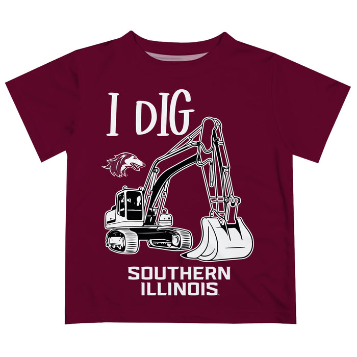 Southern Illinois Salukis SIU Vive La Fete Excavator Boys Game Day Maroon Short Sleeve Tee