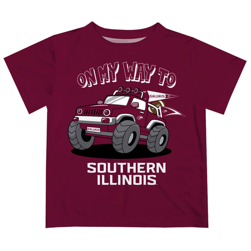 Southern Illinois Salukis SIU  Vive La Fete Monster Truck Boys Game Day Maroon Short Sleeve Tee