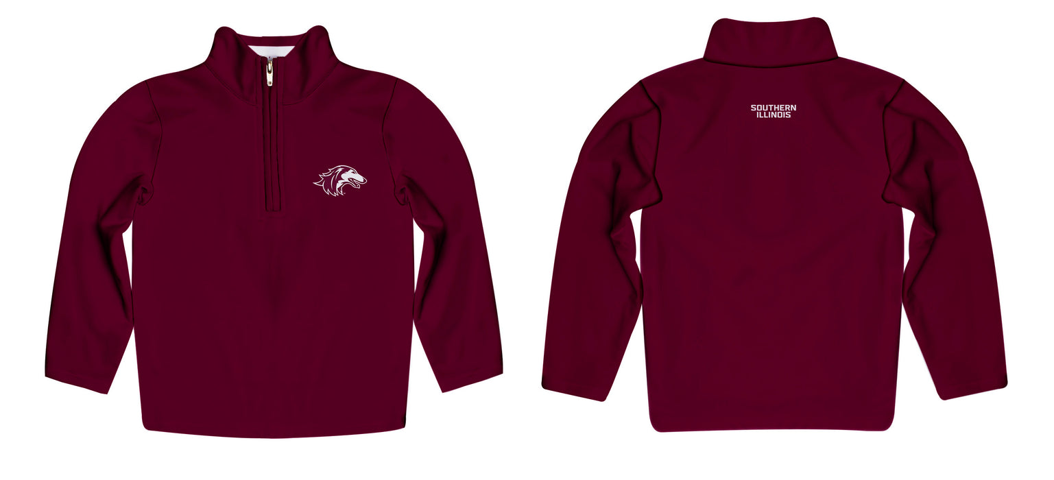 SIU Salukis Vive La Fete Logo and Mascot Name Womens Maroon Quarter Zip Pullover - Vive La Fête - Online Apparel Store