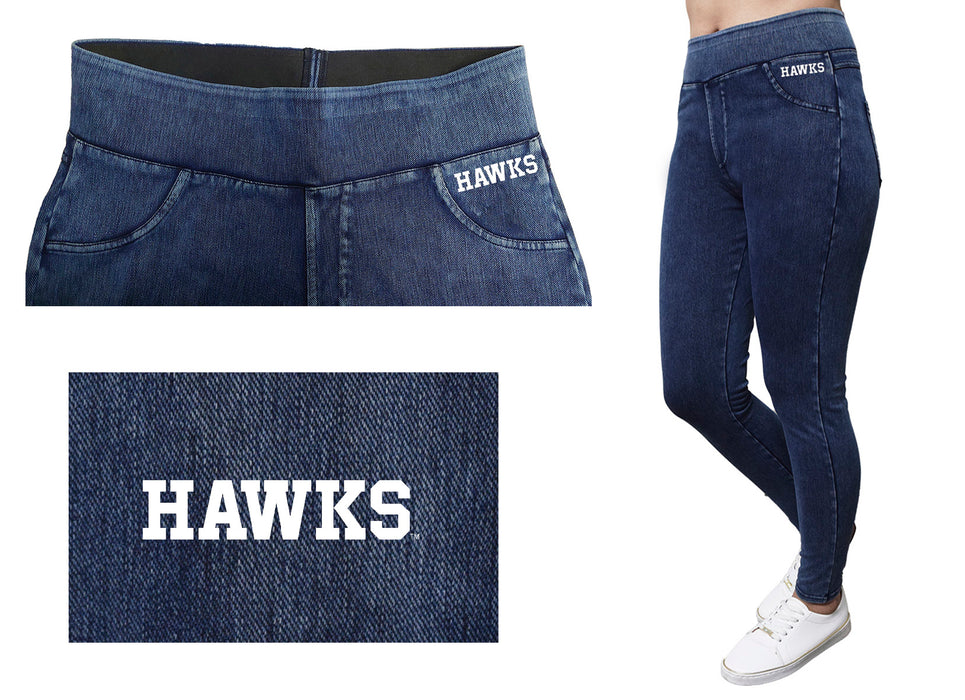 St. Josephs Hawks Vive La Fete Game Day Collegiate Logo on Fake Pocket Women Crimson Jeggings