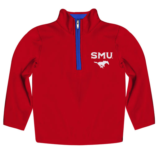 SMU Mustangs Hand Sketched Vive La Fete Impressions Artwork  Royal Quarter Zip Pullover V1