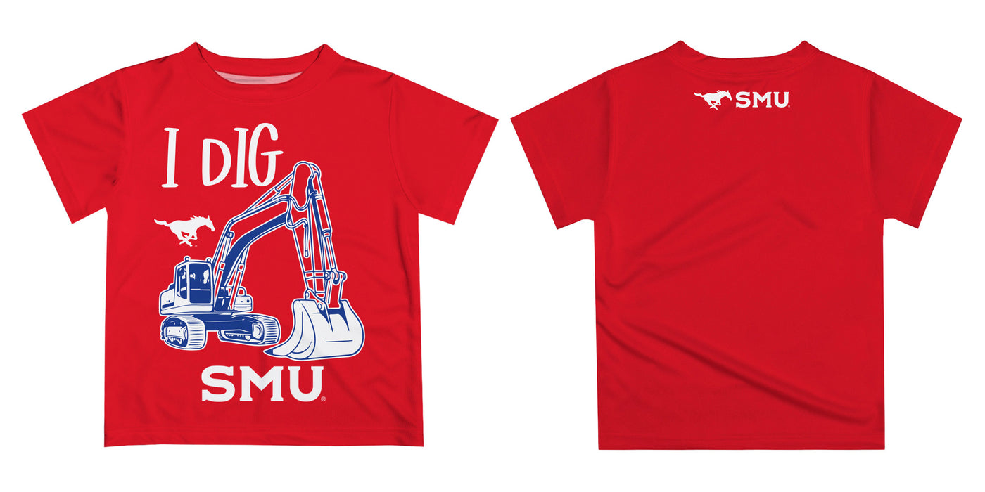 SMU Mustangs Vive La Fete Excavator Boys Game Day Red Short Sleeve Tee - Vive La Fête - Online Apparel Store