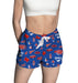 SMU Mustangs Repeat Print Hand Sketched Vive La Fete Impressions Artwork Womens Blue Lounge Shorts