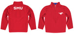 SMU Mustangs Vive La Fete Women Solid Red Quarter Zip Pullover Sleeves - Vive La Fête - Online Apparel Store